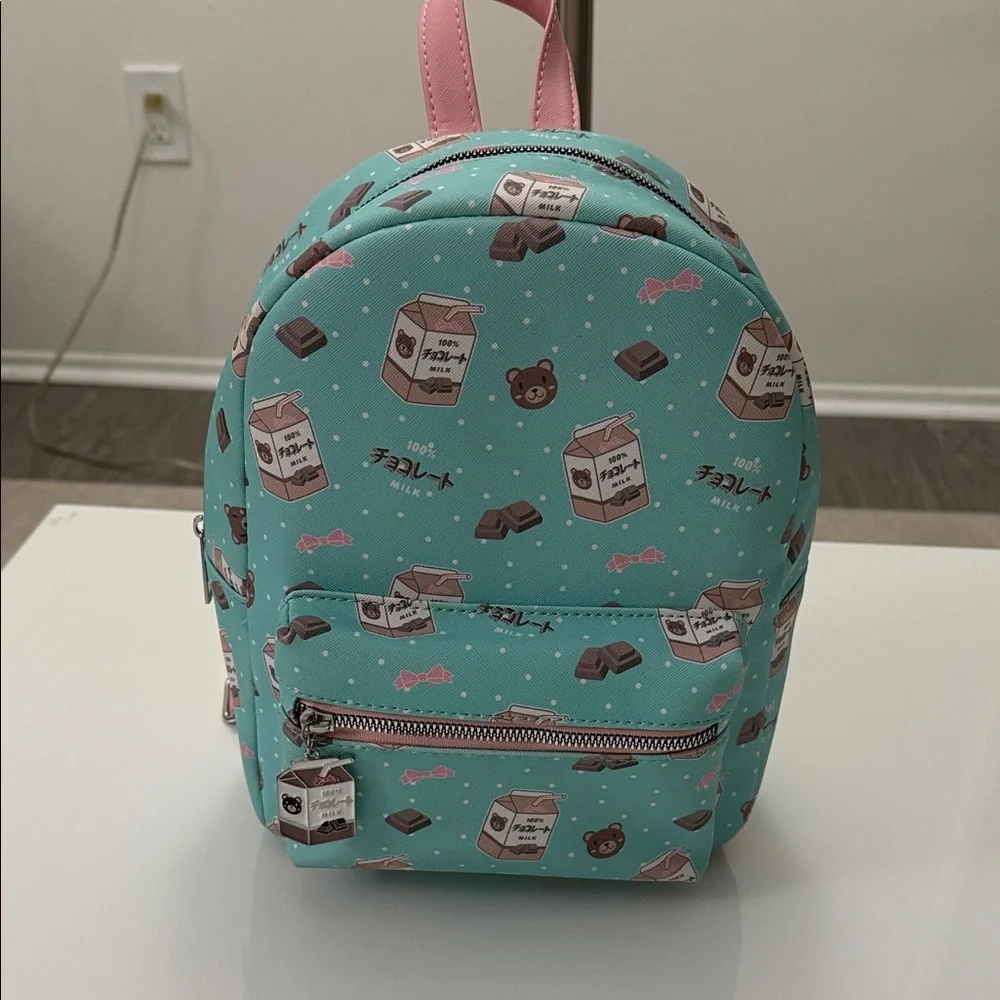 Bioworld Teddy Bear Chocolate Milk Carton Mini Backpack New without label